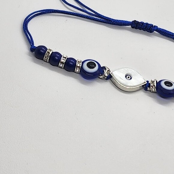 Brand New BLUE Evil Eye Adjustable Bracelet - Picture 2 of 4